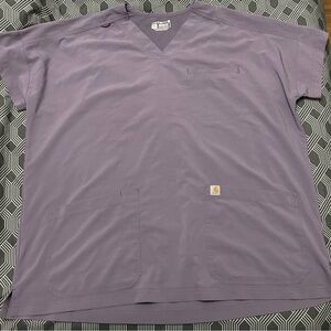 Carhartt Women's Purple V-Neck Short Sleeve Scrub Top